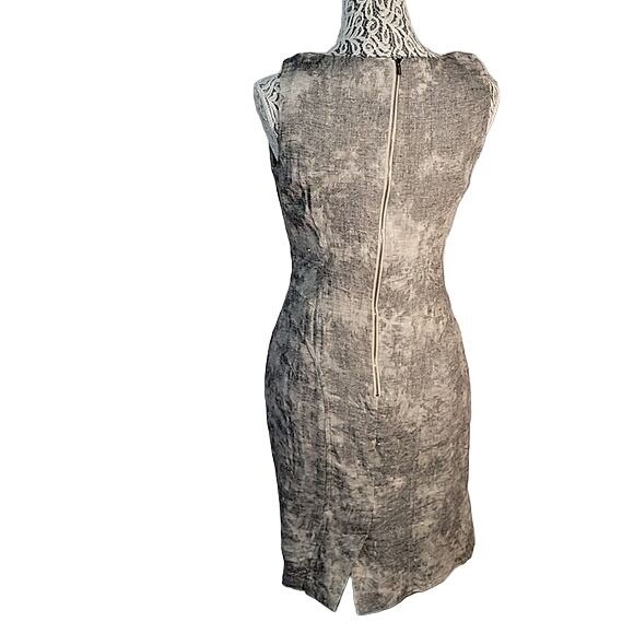 CALVIN KLEIN Sleeveless Sheath Dress‎ Neutral Tones Textured Career Cocktail  6 - Picture 3 of 6